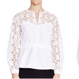 Sandro Paris Apolinaire Lace Embroidered Top Sz 3 US L White